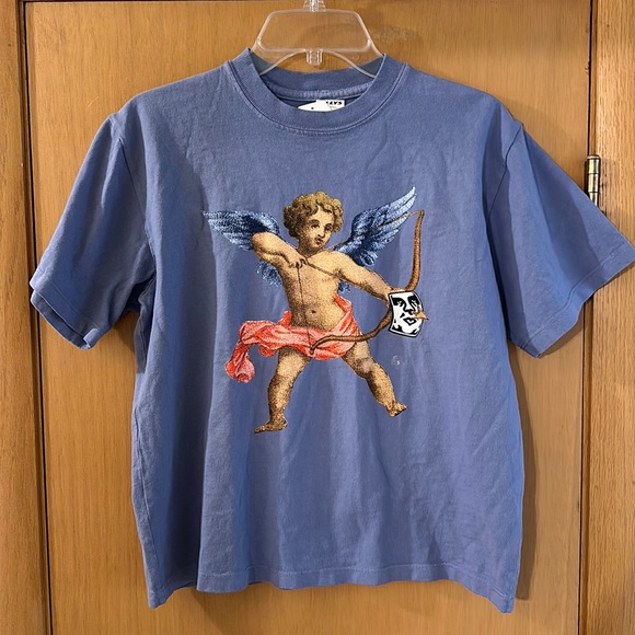 Obey Women’s Cupid Bow Arrow Watch Out Tee T-Shirt New Blue Size Small - Picture 1 of 7